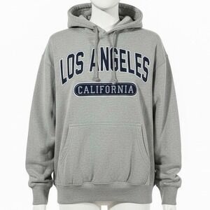 HOI California Los Angeles California Spellout Fleece‎ Hoodie Gray Men's Size L